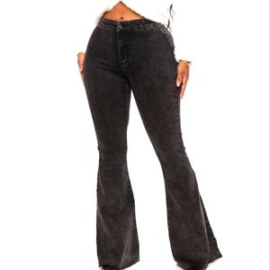 FN super flare leg jeans acid wash